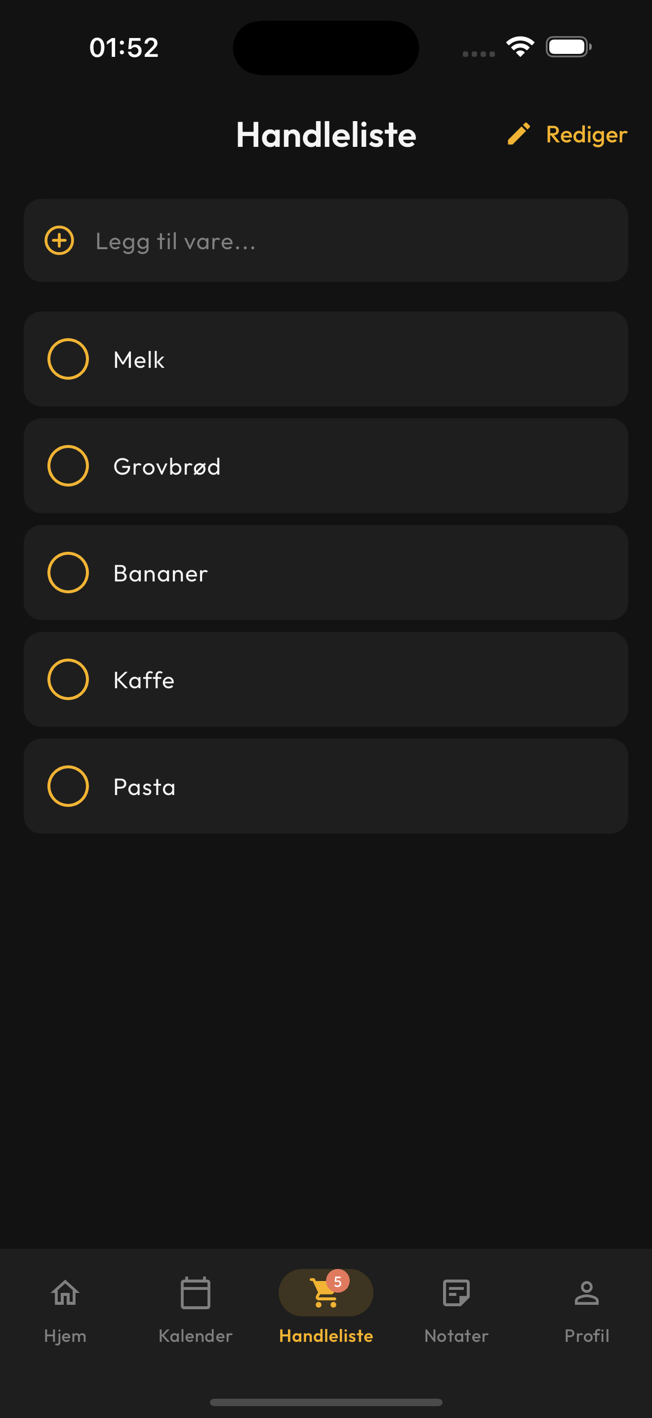 Handleliste i Ukly