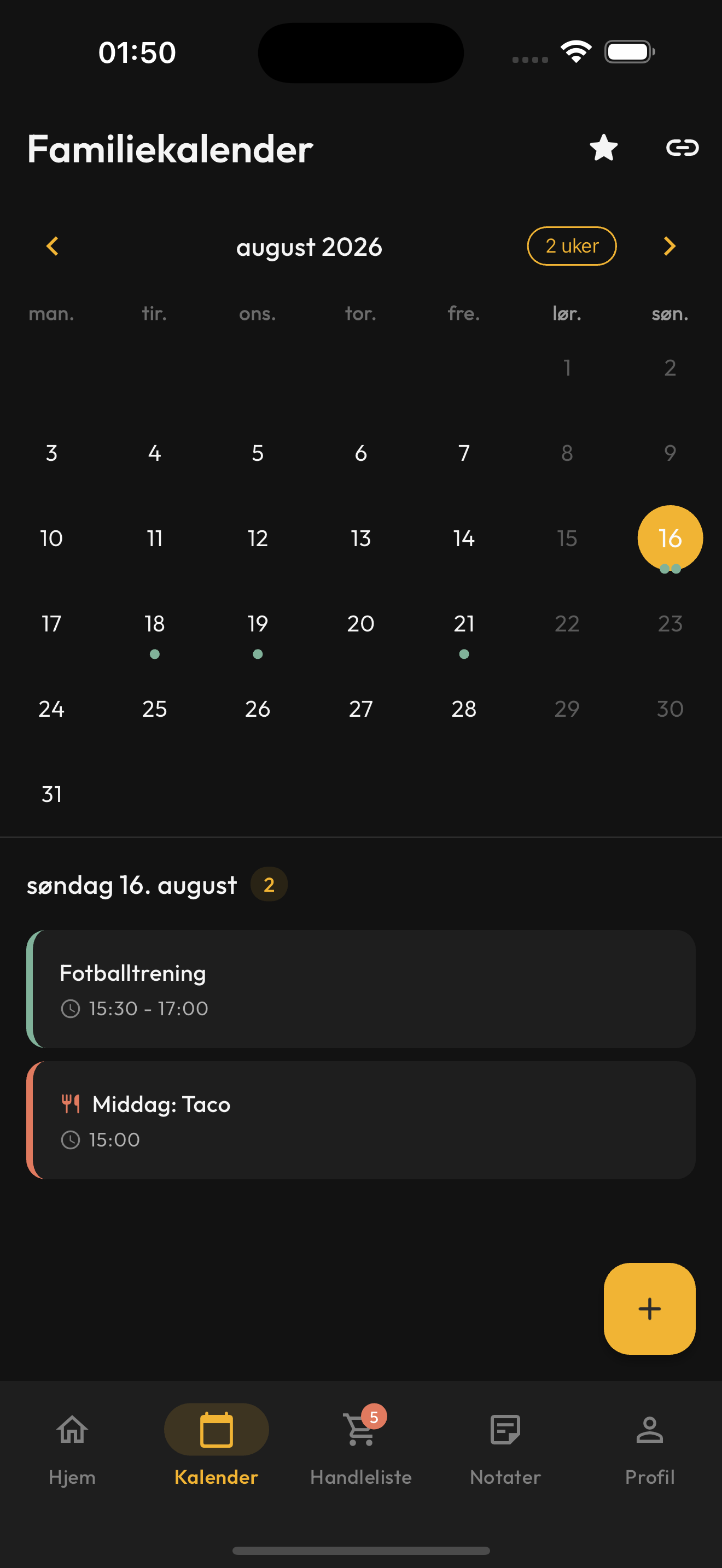 Familiekalender i Ukly
